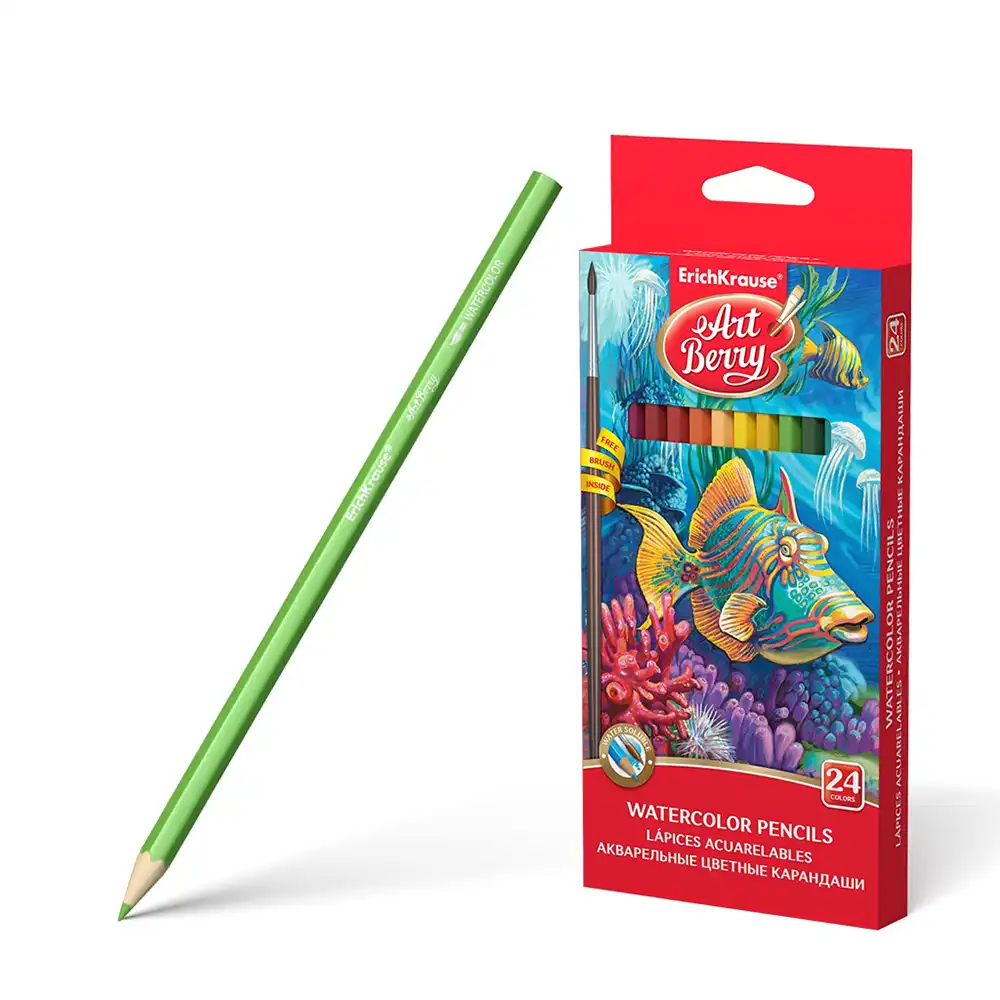 dar-soulami-al-hadita-4041485328827-24-CRAYONS-COULEUR-18CM-ART-BERRY-AQUARELLE+PINC-ERIC