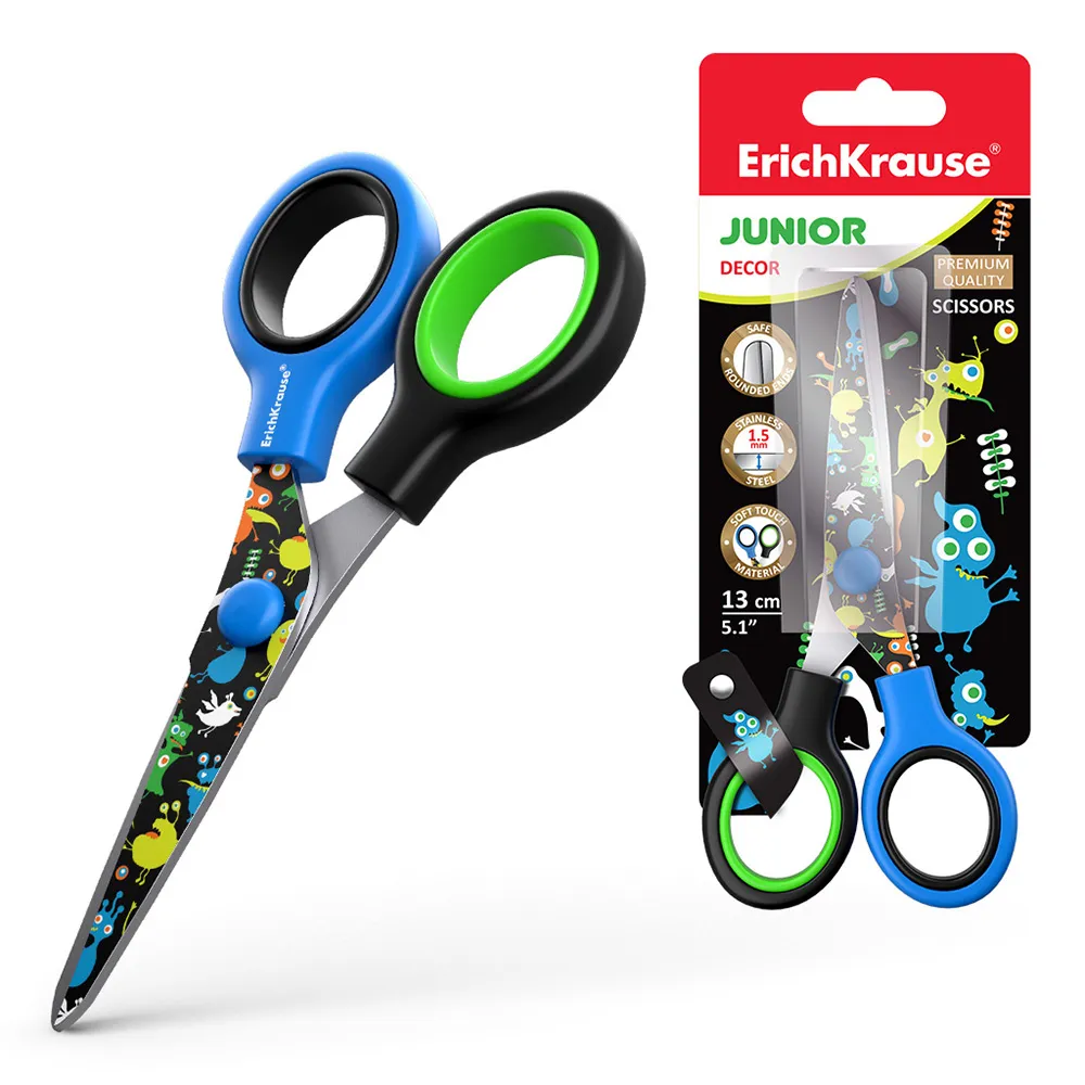 dar-soulami-al-hadita-4041485532125-CISEAUX-13CM-JUNIOR-DECOR-FUNNY-MONSTERES-ERICHKRAUSE