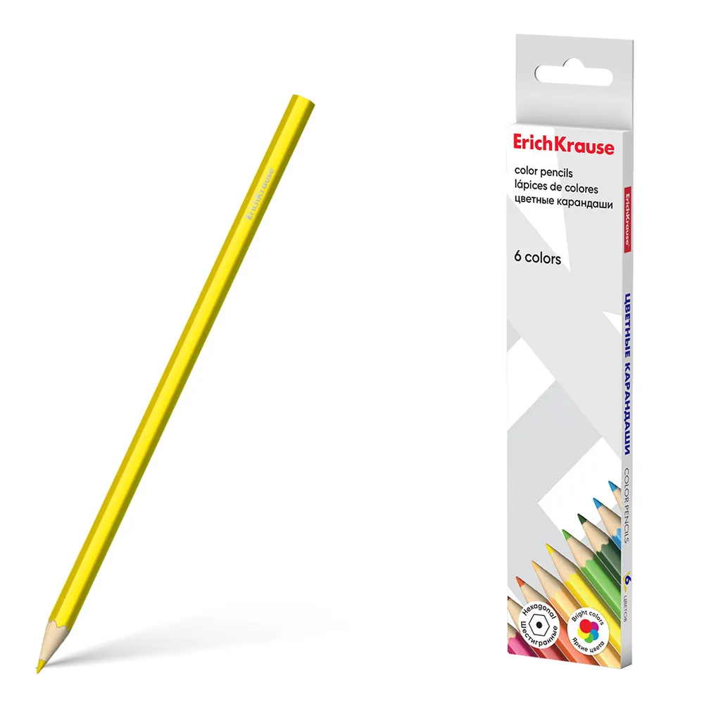 dar-soulami-al-hadita-4041485505280-6-CRAYONS-COULEUR-18CM-HEXAGONAL-ERICHKRAUSE