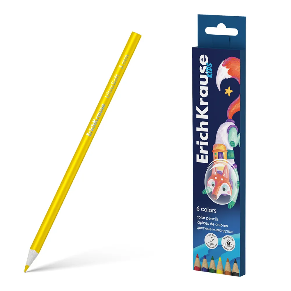 dar-soulami-al-hadita-4041485617853-6-CRAYONS-COULEUR-18CM-TRI-SPACE-ANIMALS-ERICHKRAUSE