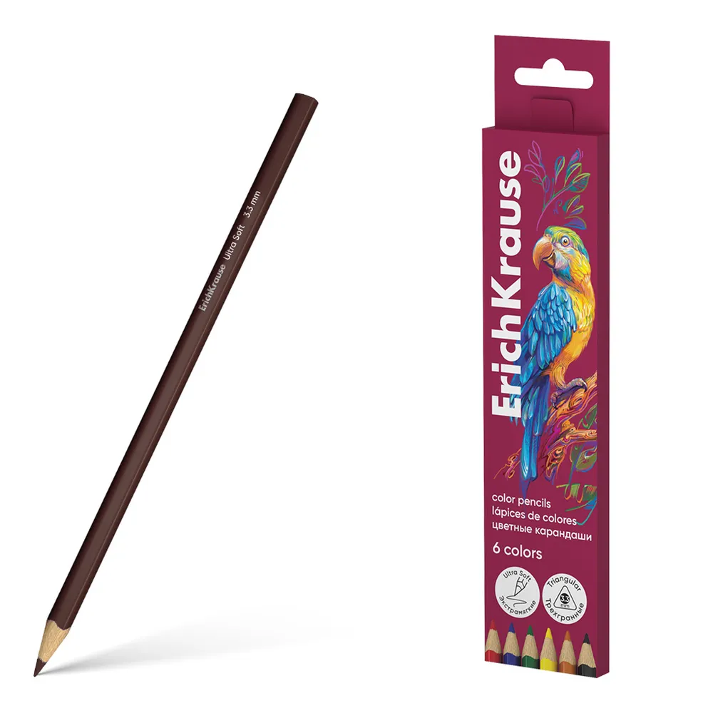 dar-soulami-al-hadita-4041485618133-6-CRAYONS-COULEUR-18CM-SAFARI-TRI-ERICHKRAUSE